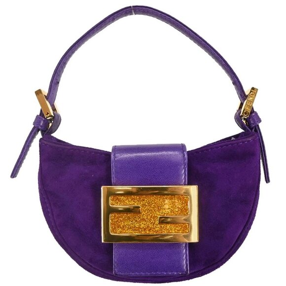 Fendi Purple Suede Mini Handbag - Picture 1 of 10